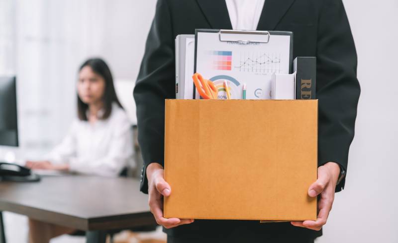 carton départ de l'entreprise